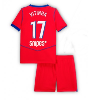 Paris Saint-Germain Vitinha #17 Tredjeställ Barn 2025-26 Kortärmad (+ Korta byxor)